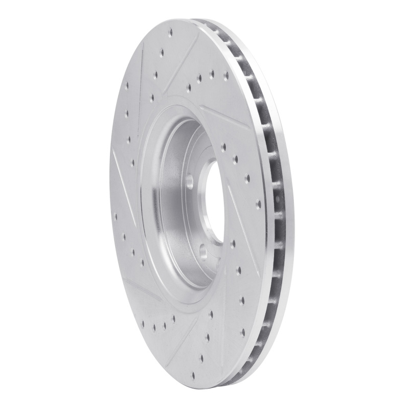 Chevrolet Astra Brake Rotor (1) - Front Right - R1 Concepts - Drilled & Slotted - Silver - `99-`10